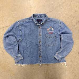 Vintage 1992 Swingster USA Olympic Team Barcelona Cropped Denim Shirt